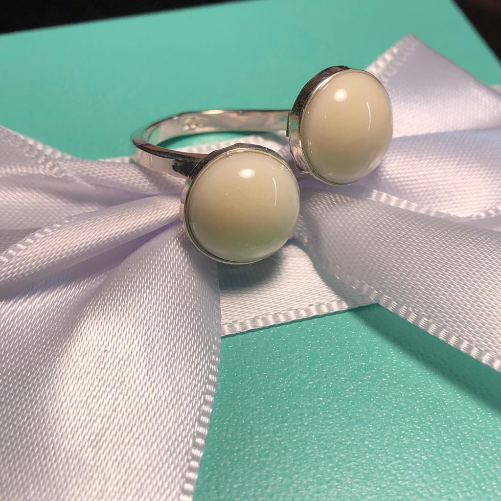 Anillo Doble Media Perla