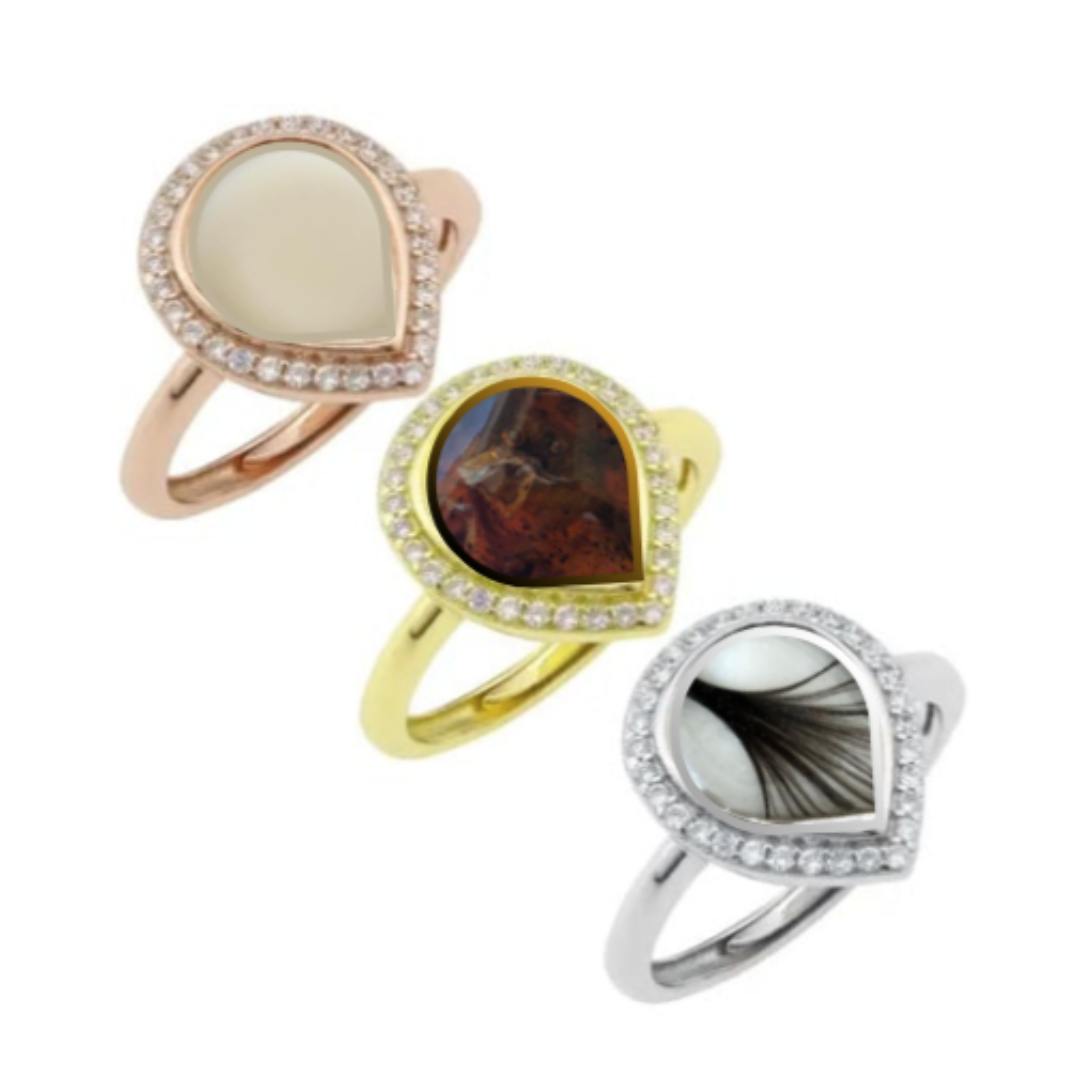 Anillo Gota con Zirconias