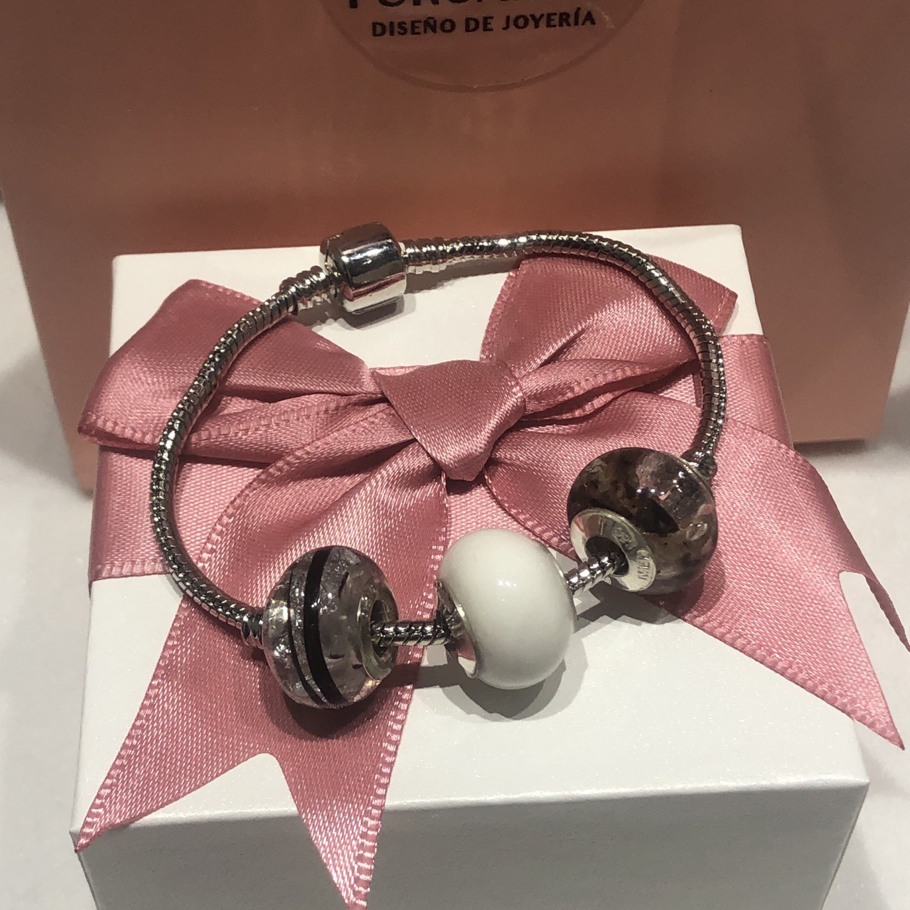 Pulsera de Rodio con Charms