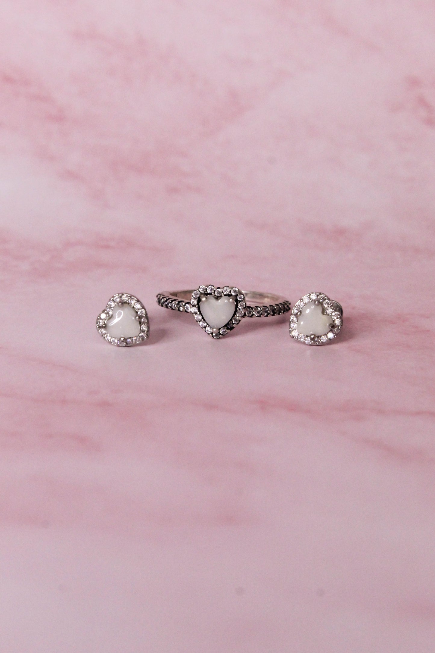 Conjunto Corazones con Zirconias
